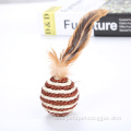 Feather sisal ball interactive cat toy